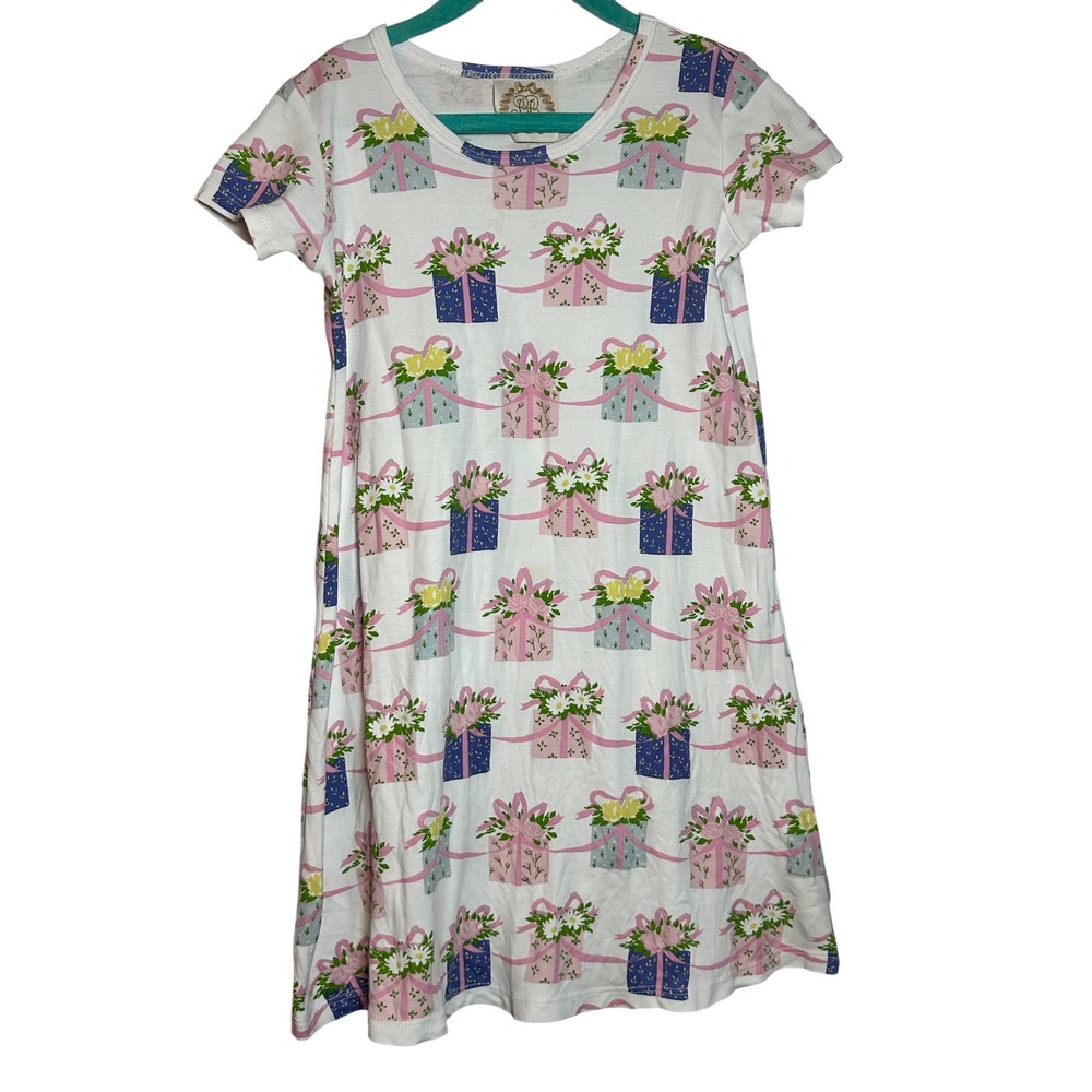 Beaufort Bonnet Company Girls Pima Cotton Floral Gift Box Dress Size 8 White